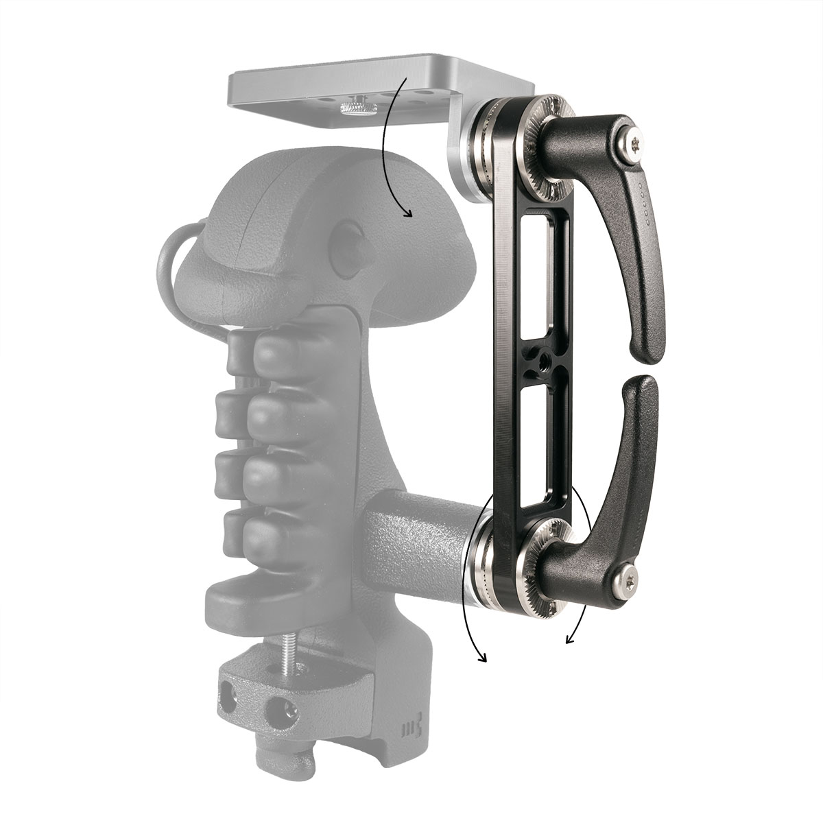 Illustration of the Caman friction system between the S GRIP PRO and the Caman rig arm